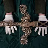 Detail is shown on the Elizabeth sword which will form part of the Honours of Scotland