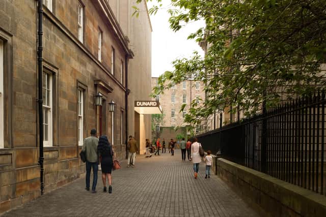 An image showing how the new Dunard Centre will fit into Register Lane.