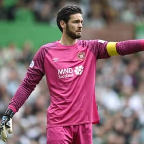 Hearts' Craig Gordon was frustrated with the nature of Celtic's first goal.  (Photo by Rob Casey / SNS Group)