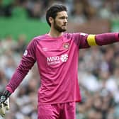 Hearts' Craig Gordon was frustrated with the nature of Celtic's first goal.  (Photo by Rob Casey / SNS Group)