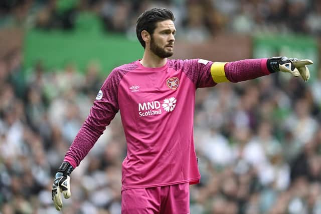 Hearts' Craig Gordon was frustrated with the nature of Celtic's first goal. (Photo by Rob Casey / SNS Group)