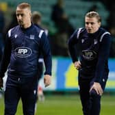 Dundee's Leigh Griffiths (L) and Jason Cummings before a cinch Premiership match against Hibs at Easter Road. Both of their futures are on the agenda (Photo by Ross Parker / SNS Group)