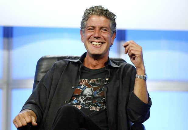 BEVERLY HILLS, CA - JULY 16: Host Anthony Bourdain attends the panel discussion for "Anthony Bourdain: No Reservations" during the Discovery Networks' Travel Channel presentation at the 2005 Television Critics Association Summer Press Tour at the Beverly Hilton Hotel on July 16, 2005 in Beverly Hills, California. (Photo by Frederick M. Brown/Getty Images)