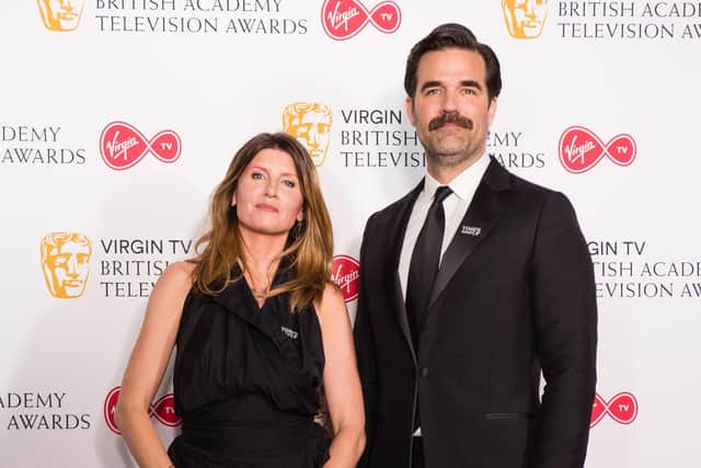 Sharon Horgan and Rob Delaney at the Virgin TV British Academy Television Awards 2018 in London. Pic: Jeff Spicer/Getty Images