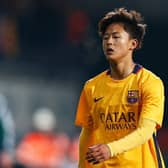 Lee Seung-woo featured once for the Barcelona B team.  (Photo by Dean Mouhtaropoulos/Getty Images)