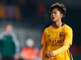 Lee Seung-woo featured once for the Barcelona B team.  (Photo by Dean Mouhtaropoulos/Getty Images)