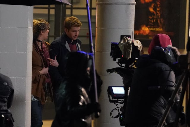 Ed McVey as he plays the part of Prince William as they film scenes for the next season of The Crown in St Andrews, Scotland.