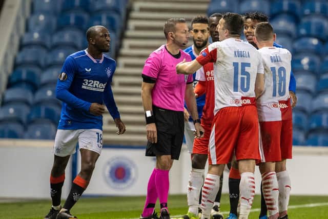 Rangers star Glen Kamara was racially abused by Slavia's Ondrej Kudela. (Photo by Alan Harvey / SNS Group)