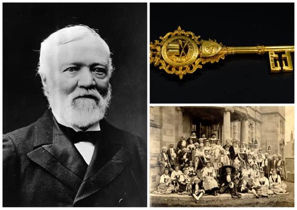 Andrew Carnegie was given the gold key to mark the opening of the Adam Smith Theatre in 1899 which featured the Gondoliers performers