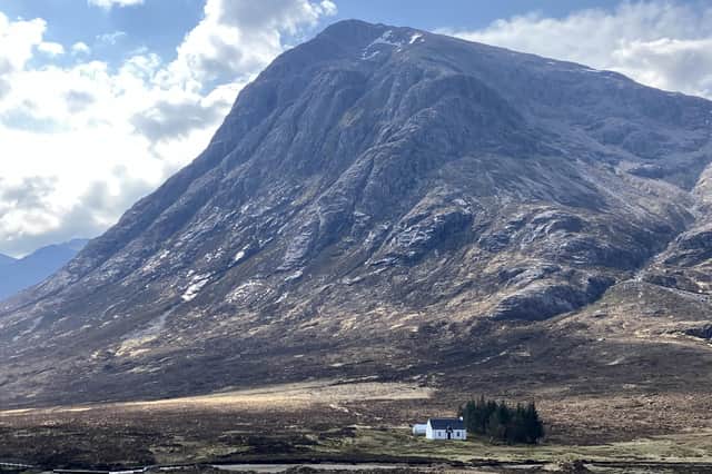 Buachaille Etive Mòr, at the head of Glen Etive, from the Devil's Staircase. Pic: J Christie