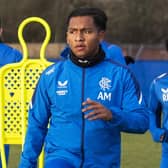 Alfredo Morelos trains with Rangers on Friday ahead of Sunday's trip to Dundee United.  (Photo by Rob Casey / SNS Group)