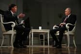Russia's president Vladimir Putin gives an interview to US talk show host Tucker Carlson at the Kremlin in Moscow. Picture: Gavriil Grigorov/AFP via Getty Images