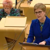 Nicola Sturgeon speaks at First Minister's Questions. Picture: BBC