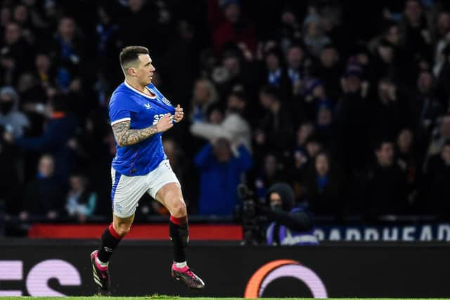 Rangers' Ryan Jack celebrates scoring against former club Aberdeen. (Photo by Ross MacDonald / SNS Group)