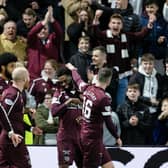 Beni Baningime scored his first goal for Hearts in an entertaining Scottish Cup tie at Tynecastle.