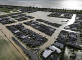 An aerial photo taken on February 15, 2023 shows flooding in the city of Napier, situated on the North Island's east coast. - Authorities on February 15 confirmed deaths after Cyclone Gabrielle cut a trail of destruction across northern New Zealand, Photo by STRINGER/AFP via Getty Images.