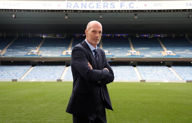 Philippe Clement poses for a photo as the new Rangers manager at Ibrox Stadium on October 17, 2023 in Glasgow, Scotland. (Photo by Ian MacNicol/Getty Images)