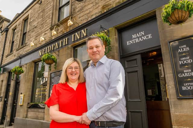 Publicans Gillian McIntee and Ben Smith of The Neidpath Inn, Peebles.
