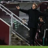 Hearts manager Robbie Neilson shows his frustration during the 2-1 defeat to Celtic at Tynecastle Park. (Photo by Craig Williamson / SNS Group)