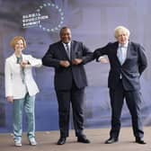 Former Australian premier Julia Gillard with Kenyan President Uhuru Kenyatta and Boris Johnson during a London-based summit to raise funds for the Global Partnership for Education. It fell short of the amount sought (Picture: Tolga Akmen/PA Wire)