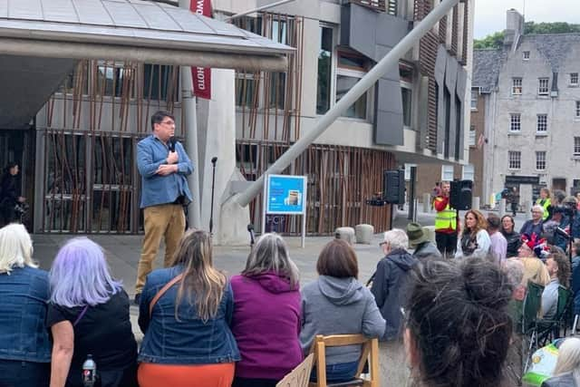 Linehan outside the Scottish Parliament. Picture: Andy O'Brien