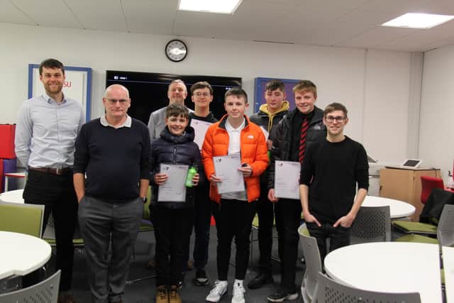 Pupils from the class, lecturers and guest speaker Sam Buchan.
