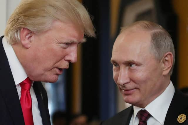 Amid the anti-Nato ramblings of Donald Trump, the UK offered golden visas to Vladimir Putin's wealth friends and indulged the Russian president's apologists (Picture: Mikhail Klimentyev/Sputnik/AFP via Getty Images)