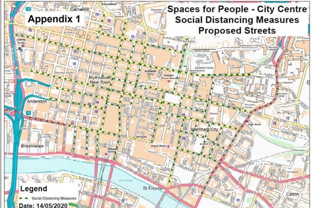 Glasgow city centre streets with proposed wider pavements and/or cycle lanes. Picture: Glasgow City Council.