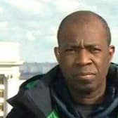 Clive Myrie during a televised BBC report from Ukraine. Picture: BBC