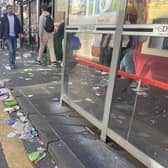 Rubbish lies strewn along Edinburgh's South Bridge (Picture: Ilona Amos)