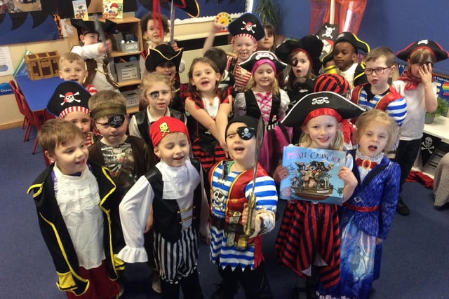Some swashbuckling young buccaneers could be found in the pirates room