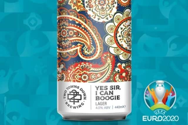 Yes Sir, I can boogie is a 4% lager brewed to celebrate the Scottish national team qualifying for Euro 2020 (Photo: Two Towns Down).