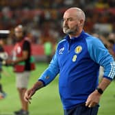 Scotland head coach Steve Clarke looks on during the defeat to Spain at La Cartuja Stadium in Seville. (Photo by JAVIER SORIANO/AFP via Getty Images)