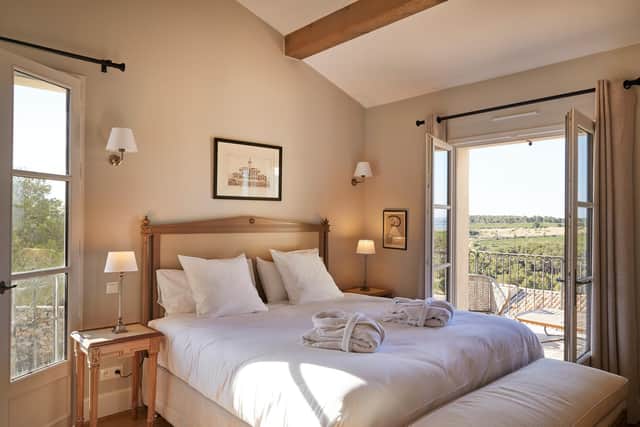 Rooms have views in three directions, including across the tranquil vineyards. Pic: Contributed