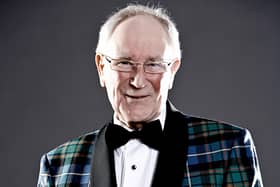 Take the Floor host Robbie Shepherd in his trademark tartan dress jacket (Picture: BBC Scotland)