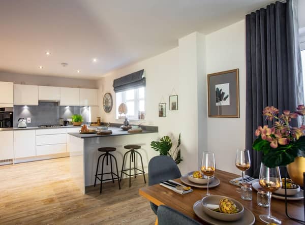 A light and airy open-plan kitchen and dining room
