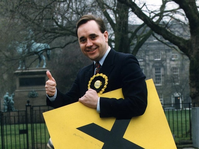 Alex Salmond, the leader of the Scottish National Party in Edinburgh's Charlotte Square in 1996.