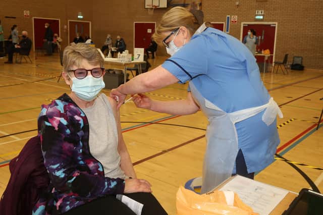 A patient is vaccinated at the Citadel Centre in Ayr.