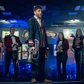 Martin Green with members of Whitburn Band. PIC: Sandy Butler