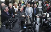 Members of the group outside the Inquiry on Wednesday. Picture Lisa Ferguson