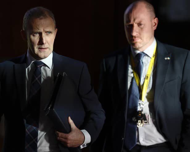 Health secretary Michael Matheson leaves the chamber following First Minister's Questions in November 2023. Picture: Jeff J Mitchell/Getty Images