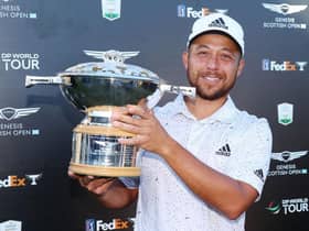 Xander Schauffele poses with the Genesis Scottish Open Trophy after his win at The Renaissance Club last summer. Picture: Andrew Redington/Getty Images.