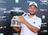 Xander Schauffele poses with the Genesis Scottish Open Trophy after his win at The Renaissance Club last summer. Picture: Andrew Redington/Getty Images.