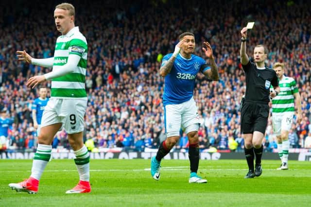 James Tavernier reacts in dismay as he is booked after conceding a penalty during Rangers' Scottish Cup semi-final defeat against Celtic at Hampden in 2017. (Photo by Alan Harvey/SNS Group).