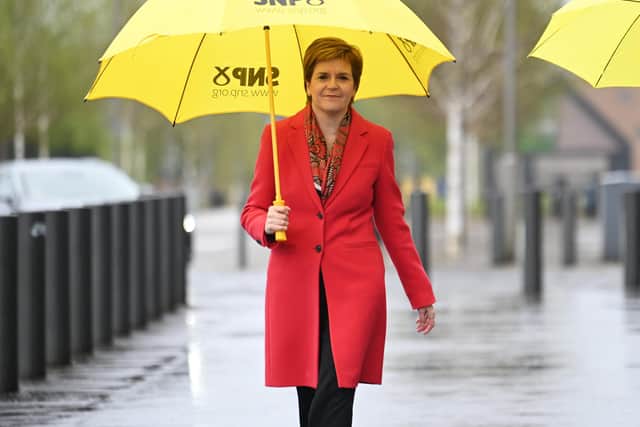 First Minister Nicola Sturgeon makes a visit on the second day of counting.
