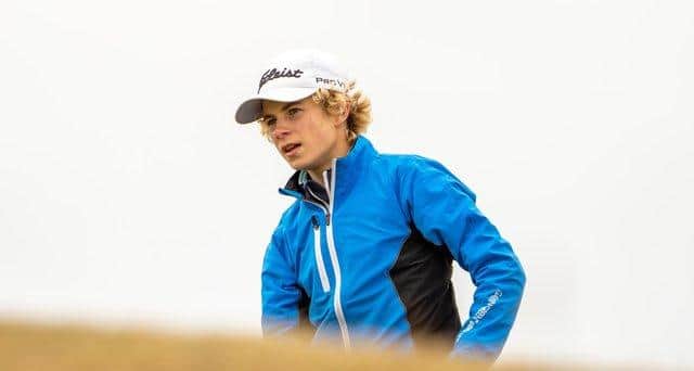 Blairgowrie's Connor Graham in action during this year's Scottish Amateur Championship at Murcar Links. Picture: Scottish Golf