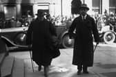 Winston Churchill, left, with General Nevil Macready, at Braham Castle, Inverness, for a Cabinet meeting in 1921 (Picture: Topical Press Agency/Getty Images)