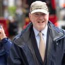 Former subpostmaster and lead campaigner Alan Bates, accompanied by his wife Suzanne Sercombe, arrives at Aldwych House in central London. Picture: Stefan Rousseau/PA Wire