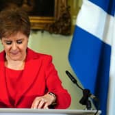 Nicola Sturgeon speaking during a press conference at Bute House in Edinburgh where she announced she will stand down as First Minister of Scotland. Picture date: Wednesday February 15, 2023.