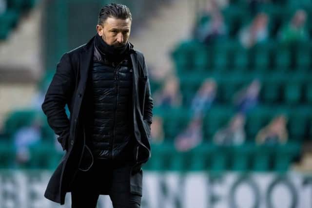 Aberdeen manager Derek McInnes at full-time as Hibs defeat Aberdeen at Easter Road. (Photo by Ross Parker / SNS Group)